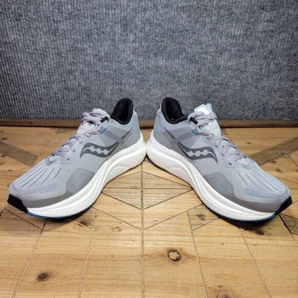 Saucony Tempus Mens 13 Running Athletic Shoes Sneaker Mesh, Concrete/Indigo - Picture 5 of 11